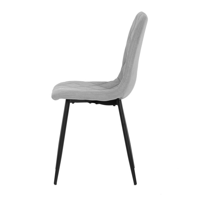 Moderná, štýlová a pohodlná stolička v striebornej látke