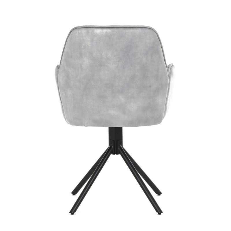 Stolička jedálenská a konferenčná, strieborná látka v dekore žíhaného zamatu