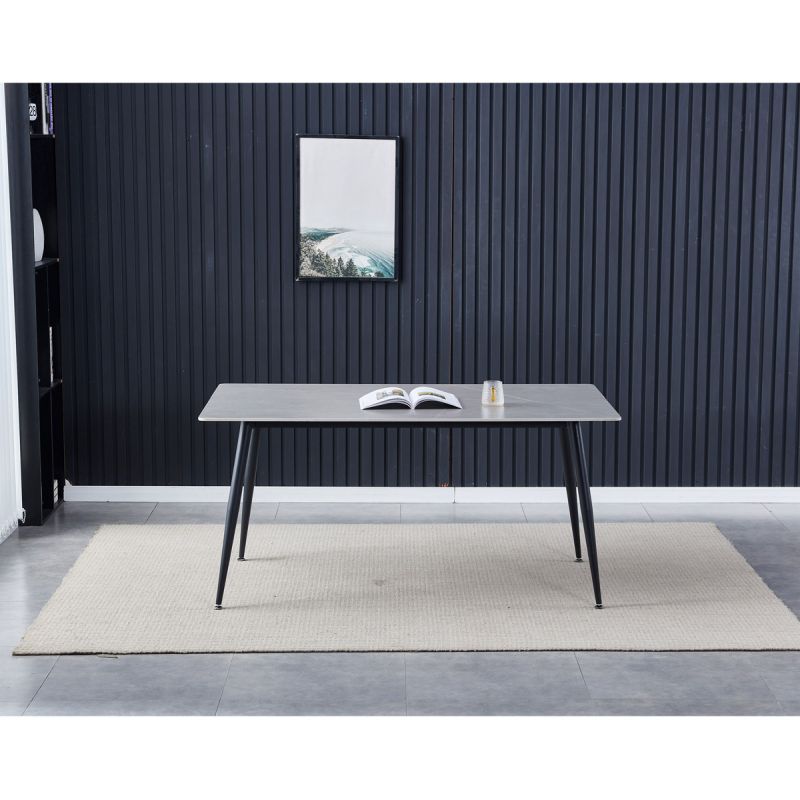 Stôl jedálenský 160x90, doska spekaný kameň v imitácii matného mramoru