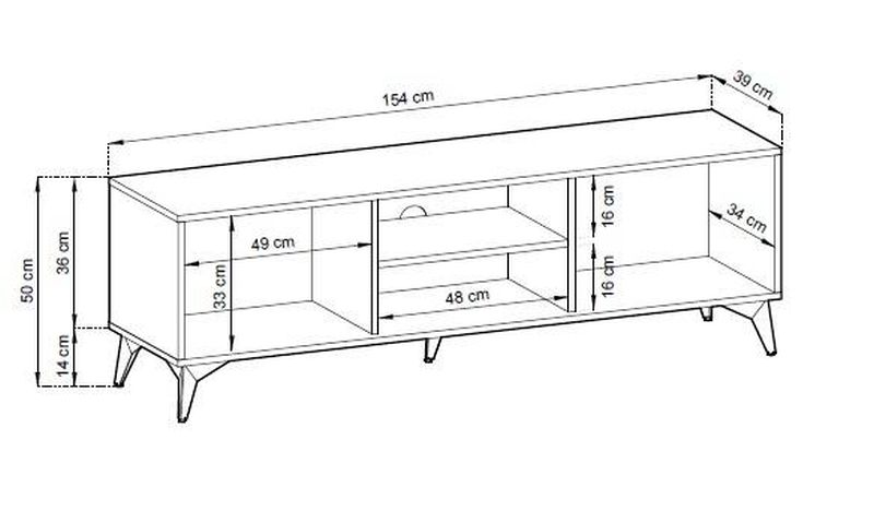 Zaujímavý a unikátny televízny stolík, čierna-dub evoke