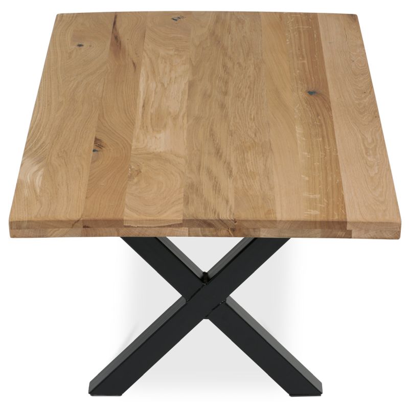 Stôl konferenčný 110x70 cm, masív dub, kovové nohy v tvare X