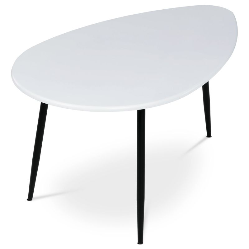 Konferenčný stôl na troch nohách, MDF doska biely mat 100x60