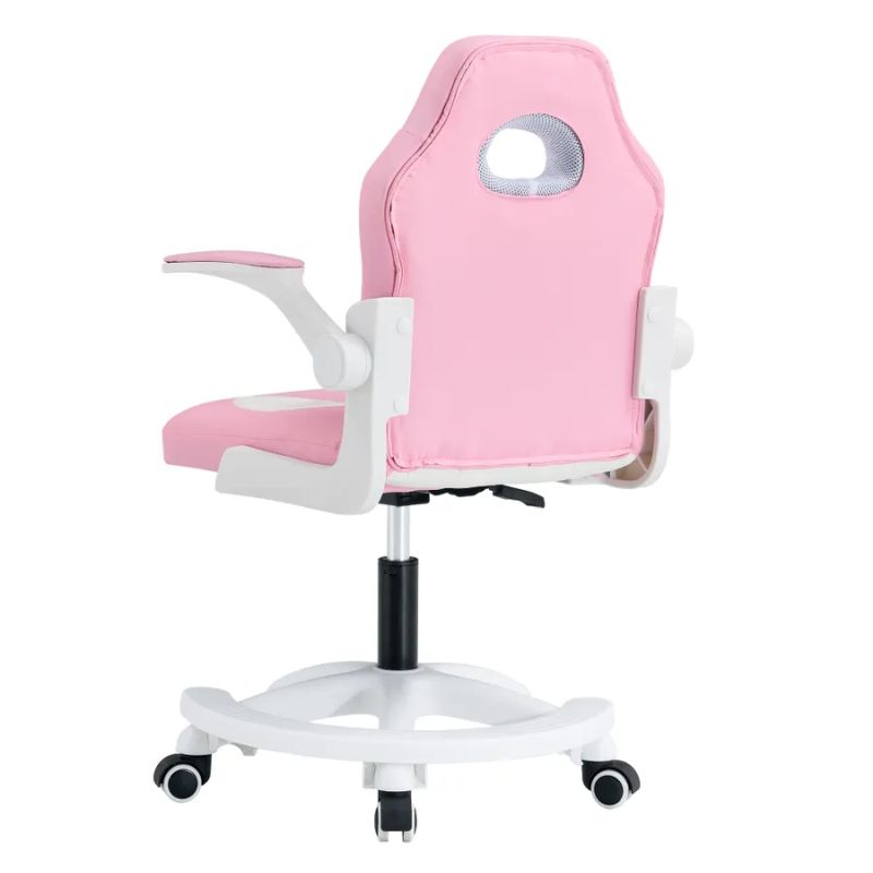 Otočná stolička s prepracovaným dizajnom, ružová-biela