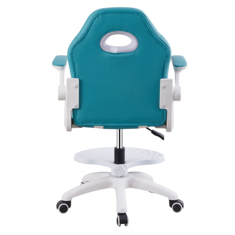 Otočná stolička s prepracovaným dizajnom, modrá-biela