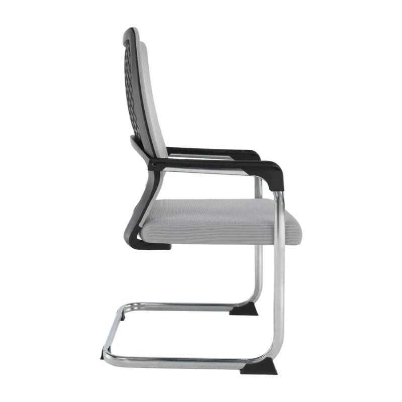 Zasadacia stolička s podrúčkami, sivá látka