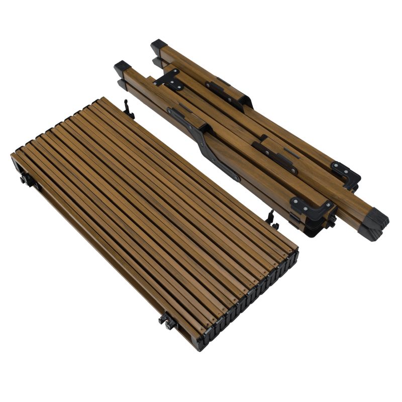 Skladací kempingový stôl, hnedý