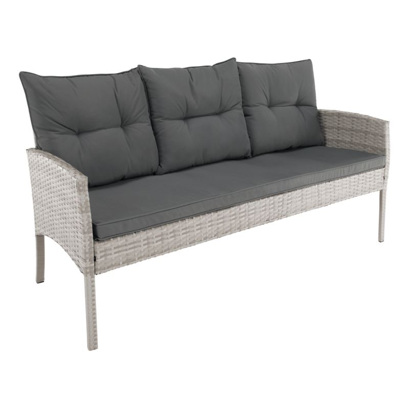 Záhradný 6-dielny ratanový set, svetlosivý