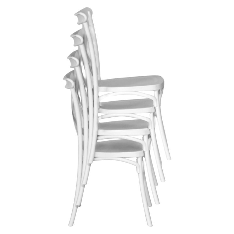 Plastová stohovateľná stolička, biela