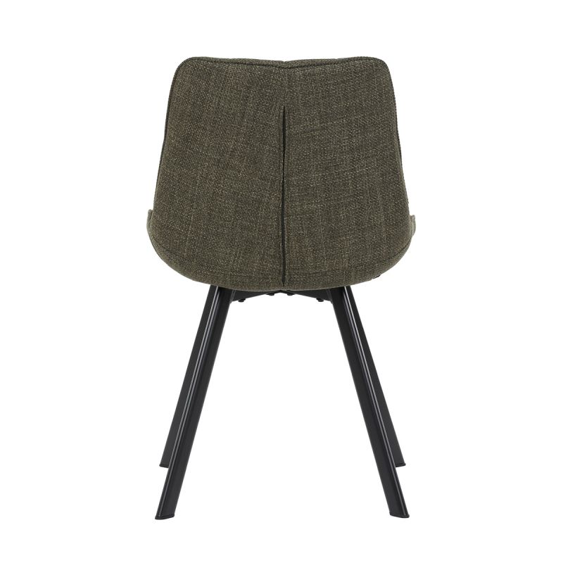 Stolička do jedálne, zelená látka, nohy čierny kov