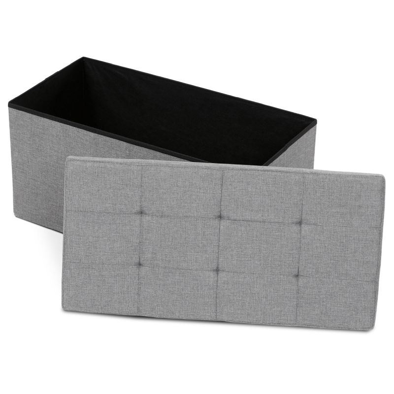 Taburetka s úložným priestorom, látka sivá