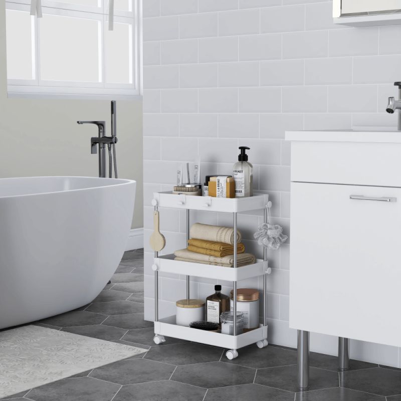 Multifunkčný pojazdný regál TYP 1, biely