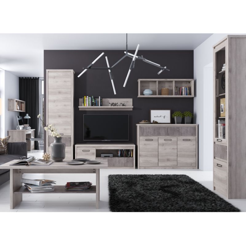 Regál 2D1S, gaštan nairobi-onyx