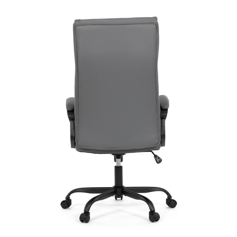 Pohodlná kancelárska stolička, sivá ekokoža, kovový kríž