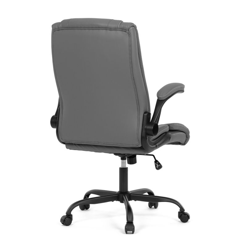Pohodlná moderná kancelárska stolička, sivá ekokoža