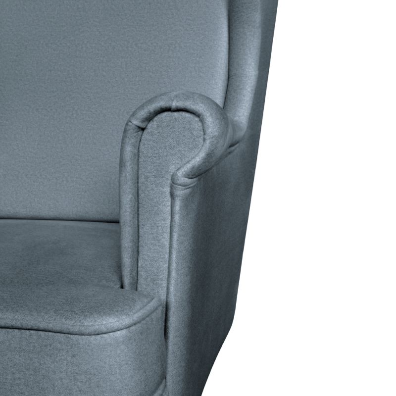 Komfortné kreslo ušiak, sivá-wenge