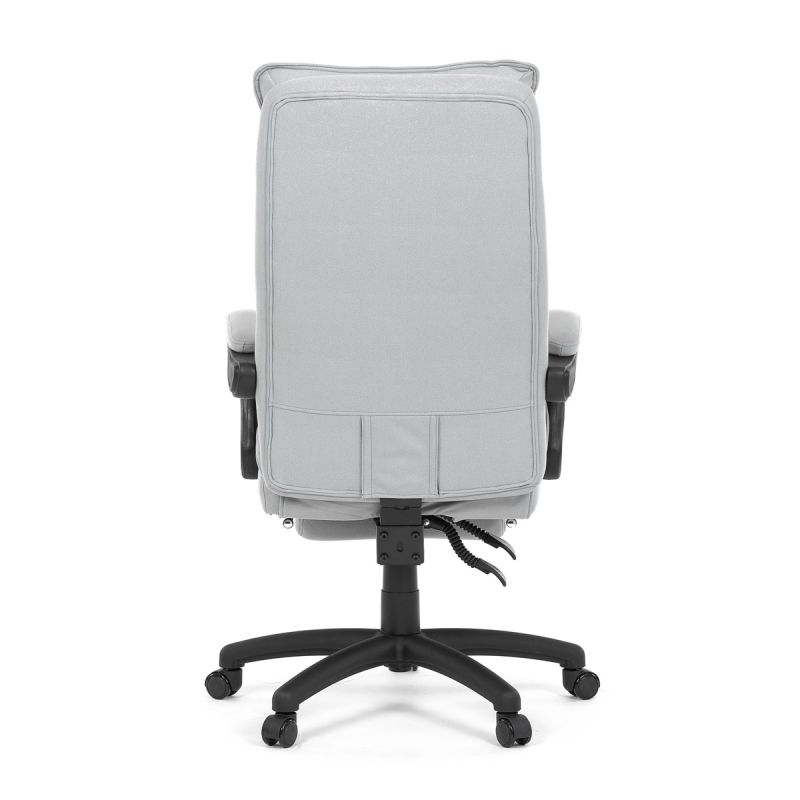 Luxusné kancelárske kreslo s podnožkou, poťah svetlo šedá látka