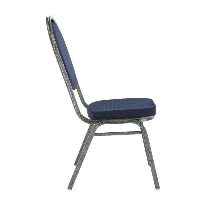 Konferenčná stohovateľná stolička modrá/sivý rám