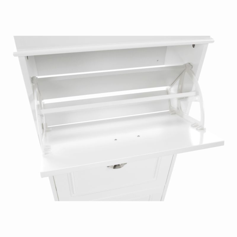 Botník s výklopnými šuplíkmi, 3-radový, biela