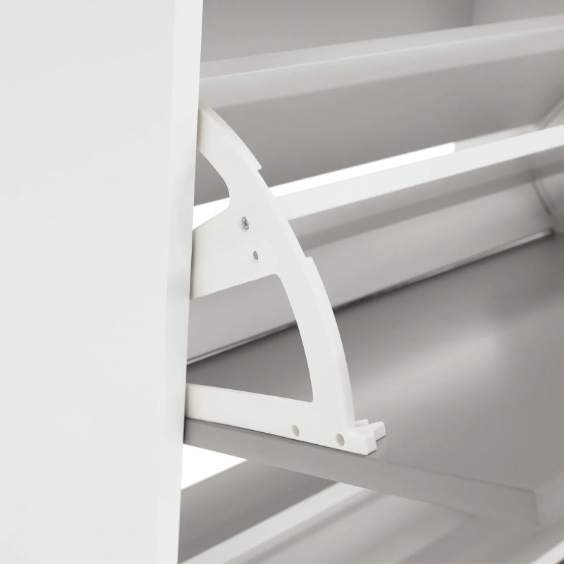 Botník s výklopnými šuplíkmi, 4-radový, biela-sivá