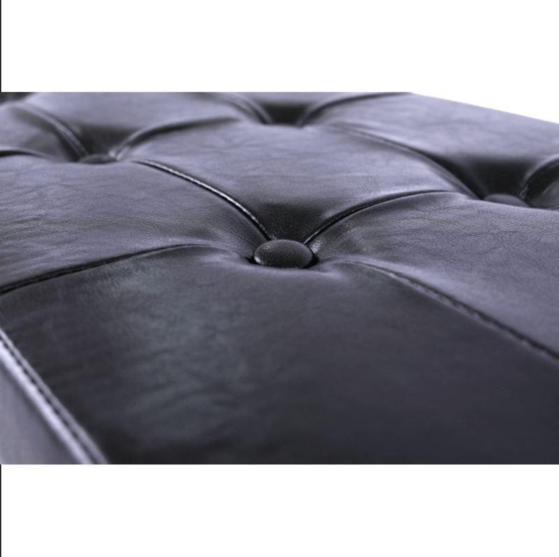 Kovová lavica s botníkom, čierna-biela