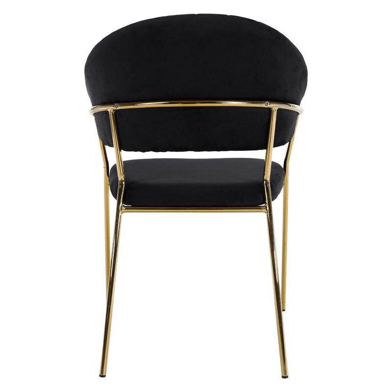 Dizajnové jedálenské kreslo, čierna Velvet látka/gold chróm zlatý