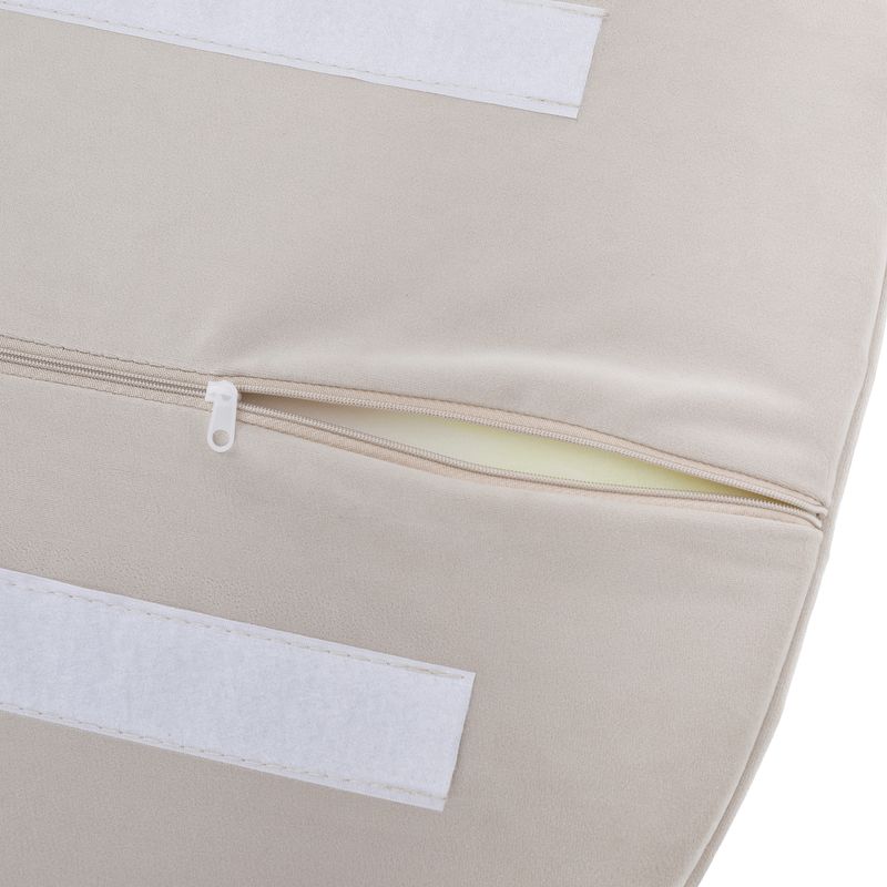 Štýlové dizajnové kreslo, béžovosivá Velvet látka