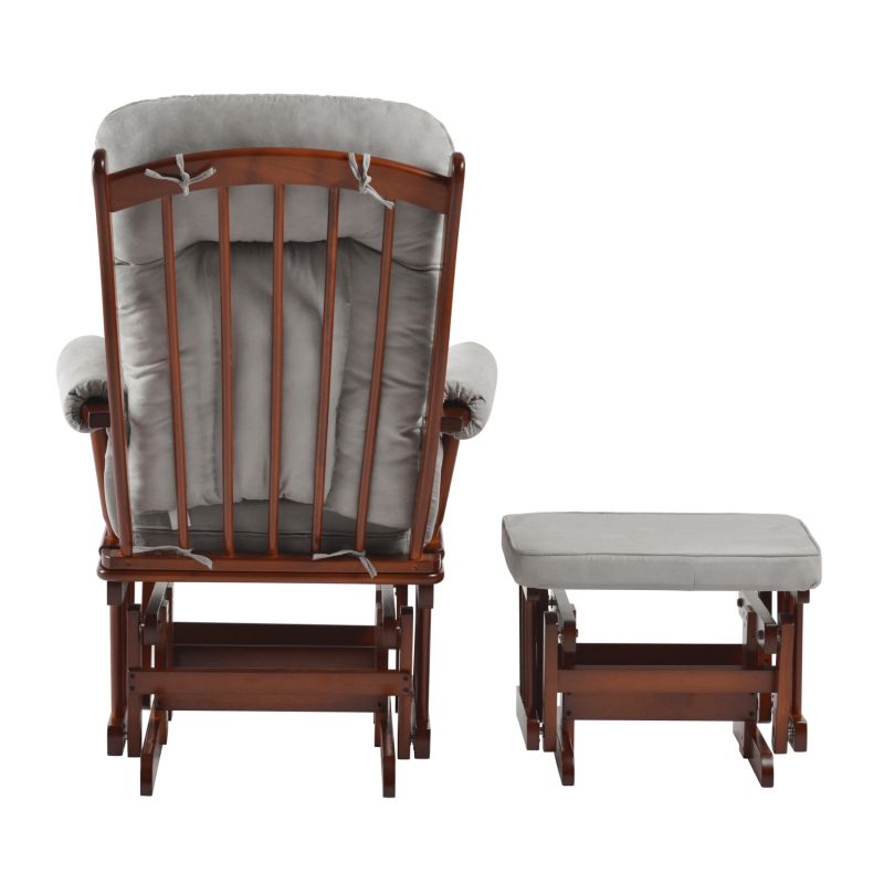 Hojdacie kreslo s podnožou, orech-sivá