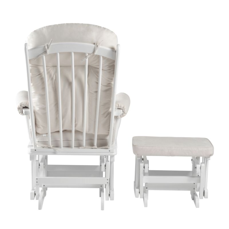 Hojdacie kreslo s podnožou, biela-krémová