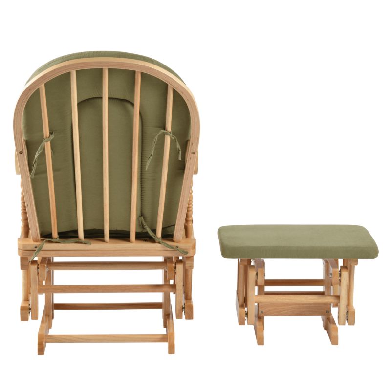 Hojdacie kreslo s podnožou, prírodná-zelená