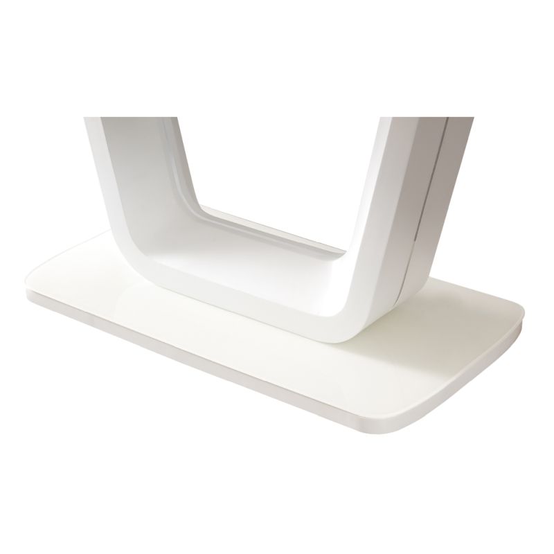 Jedálenský rozkladací stôl, biely lesk, 160-200 cm