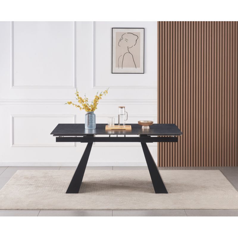 Jedálenský rozkladací stôl, grafit-čierna, 160-240 cm