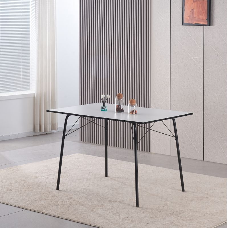 Jednoduchý a minimalistický jedálenský stôl, biela-čierna, 120 cm