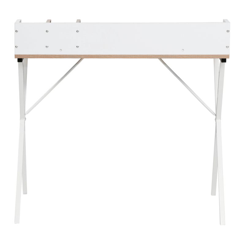 Jednoduchý praktický PC stôl, dub svetlý-biela
