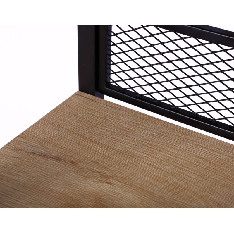 Regál, čierna-dub, 60x121 cm