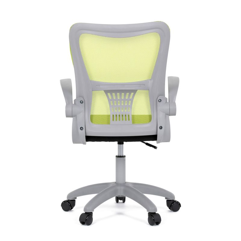 Kancelárska stolička, zelená sieťovina, šedý plast
