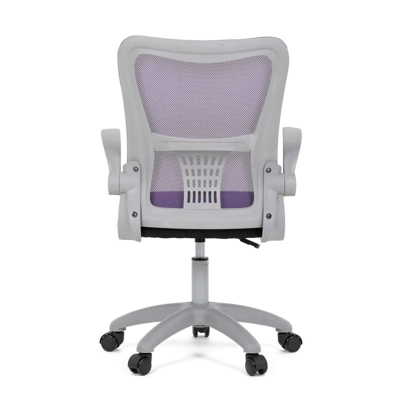 Kancelárska stolička, fialová sieťovina, šedý plast