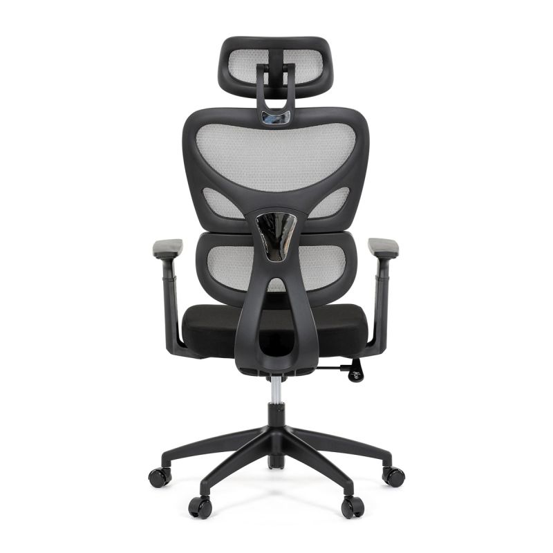 Kancelárska stolička s moderným dizajnom, šedá sieťovina, čierny plast