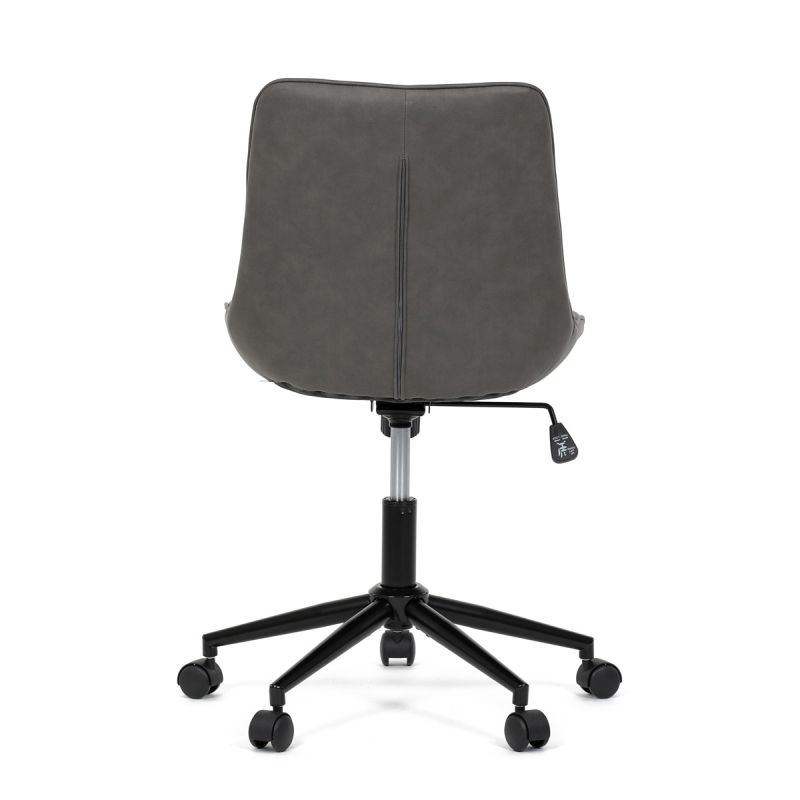 Stolička kancelárska, šedá látka v dekore brúsenej kože, čierny kovový kríž