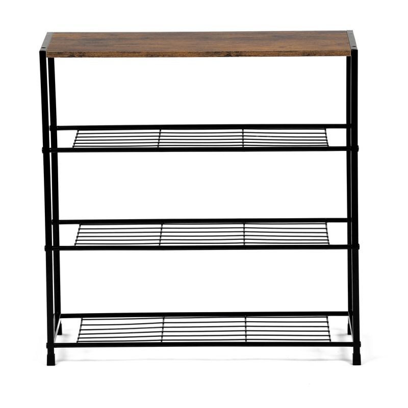 Botník, 3 police, MDF, dekor staré drevo