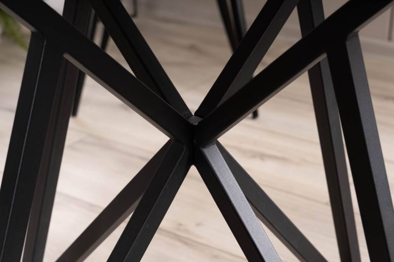 Okrúhly jedálenský stôl 120, čierny-sivý