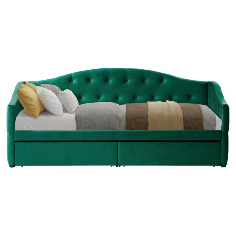 Čalúnená posteľ s úložným priestorom 90x200, zelená Velvet látka