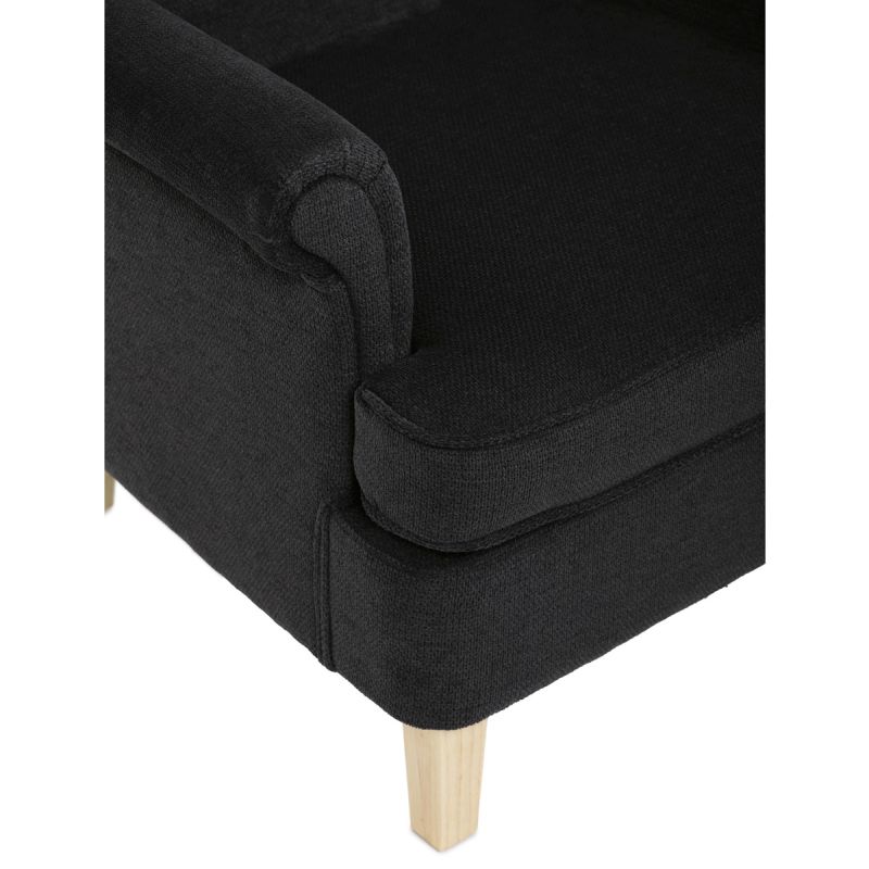 Elegantné kreslo ušiak, čierna látka