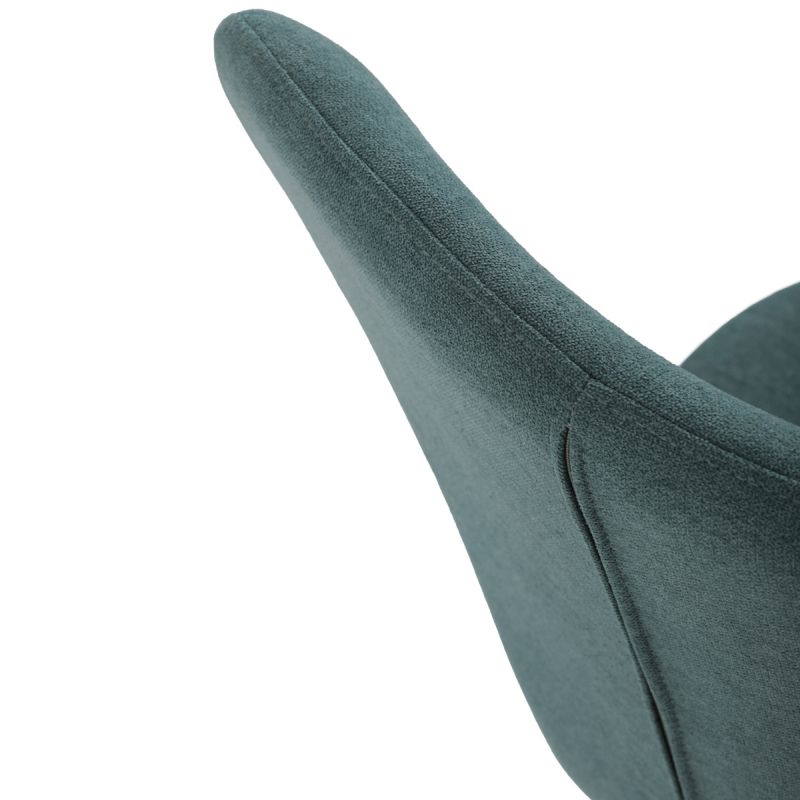 Moderná stolička do jedálne, modrá látka, nohy čierne