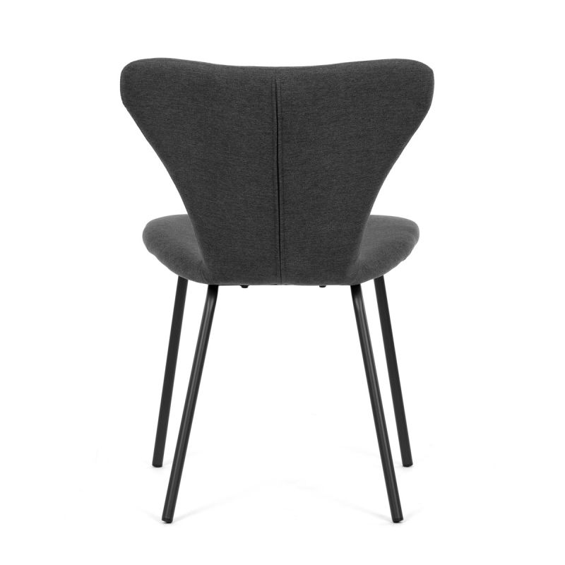 Moderná stolička do jedálne, sivá látka, nohy čierne