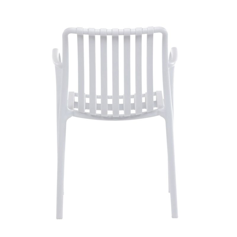 Moderná plastová stolička do jedálne, biela