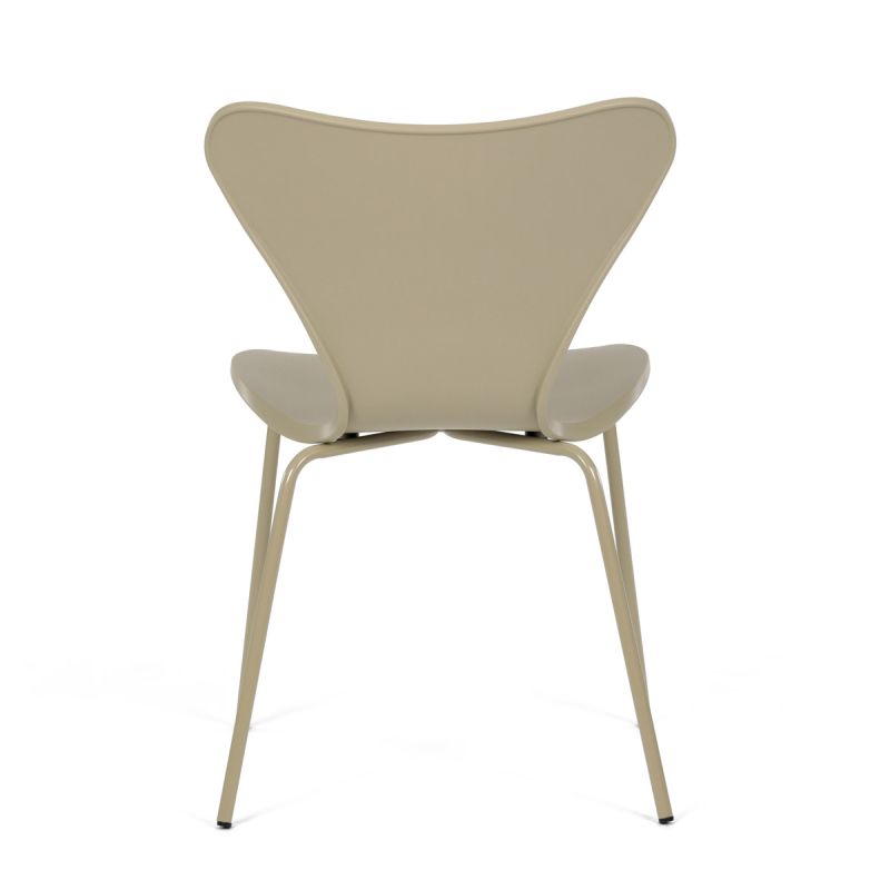 Stolička jedálenská, cappucino plast, kovová podnož