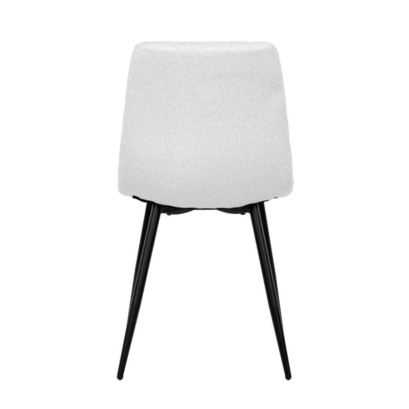 Čalúnená jedálenská stolička, béžová látka, čierny kov