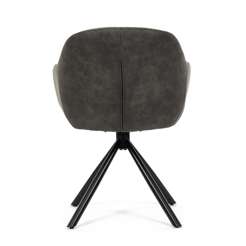 Otočná jedálenská stolička, zelená a tmavo šedá látka