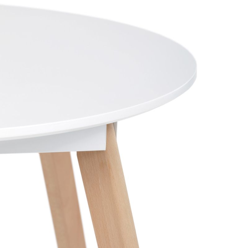 Okrúhly jedálenský stôl s bielou MDF doskou 80