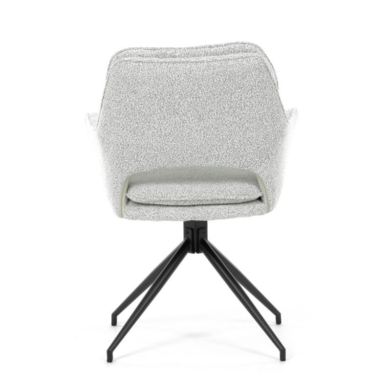 Jedálenská stolička čalúnená krémovou látkou, otočný mechanizmus